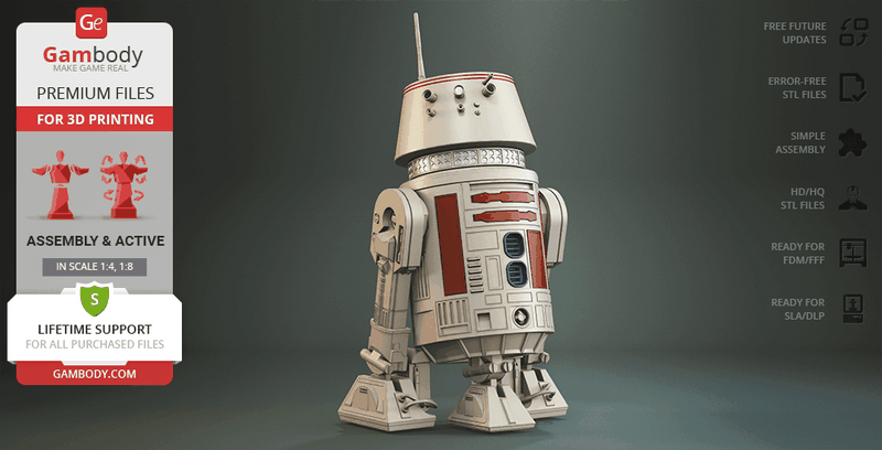 R5-D4 3D打印模型|R5-D4 – 3D Print Model