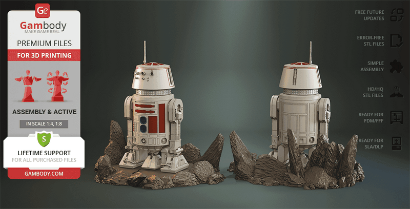 R5-D4 3D打印模型|R5-D4 – 3D Print Model
