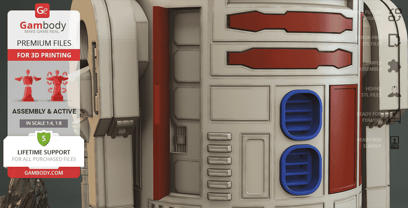 R5-D4 3D打印模型|R5-D4 – 3D Print Model