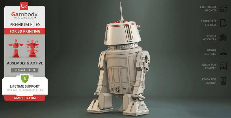 R5-D4 3D打印模型|R5-D4 – 3D Print Model