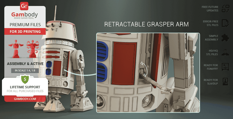 R5-D4 3D打印模型|R5-D4 – 3D Print Model