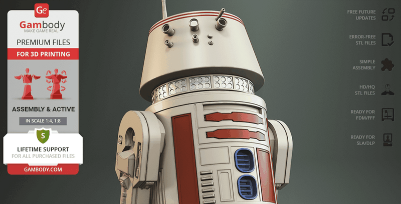 R5-D4 3D打印模型|R5-D4 – 3D Print Model