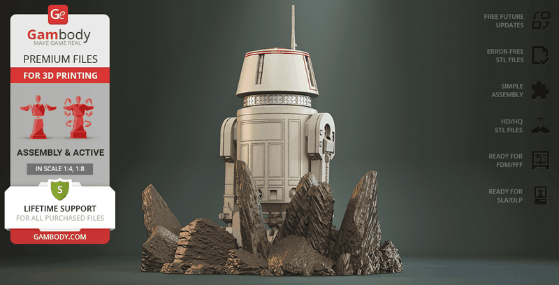 R5-D4 3D打印模型|R5-D4 – 3D Print Model