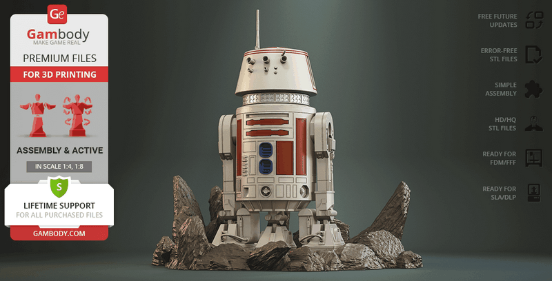 R5-D4 3D打印模型|R5-D4 – 3D Print Model