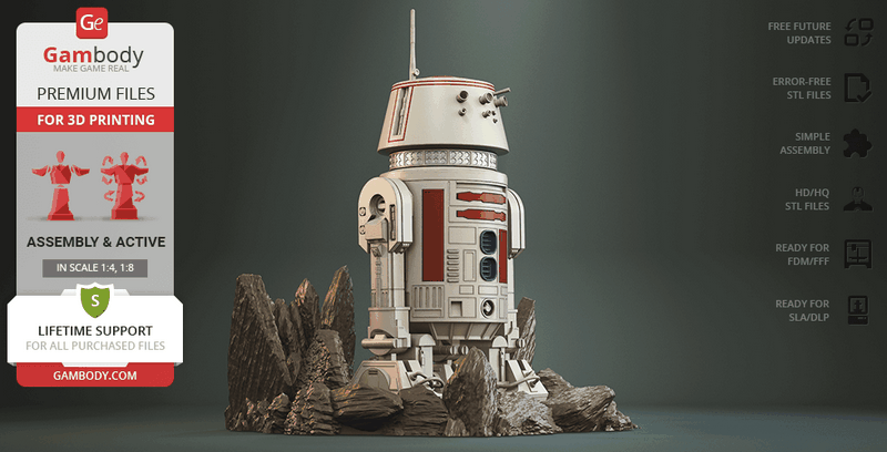 R5-D4 3D打印模型|R5-D4 – 3D Print Model
