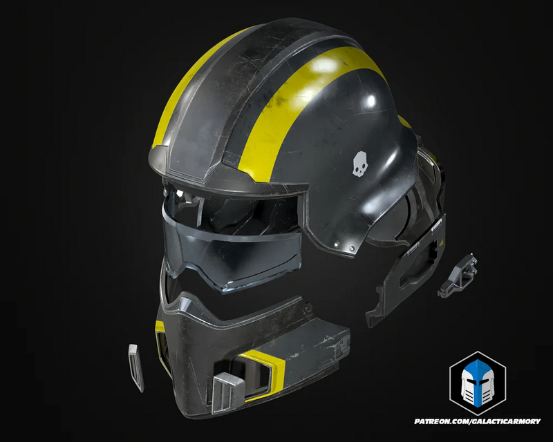 地狱之刃2 B-01战术头盔 3D打印模型|Galactic Armory – Helldivers 2 B-01 Tactical Helmet – 3D Print Model