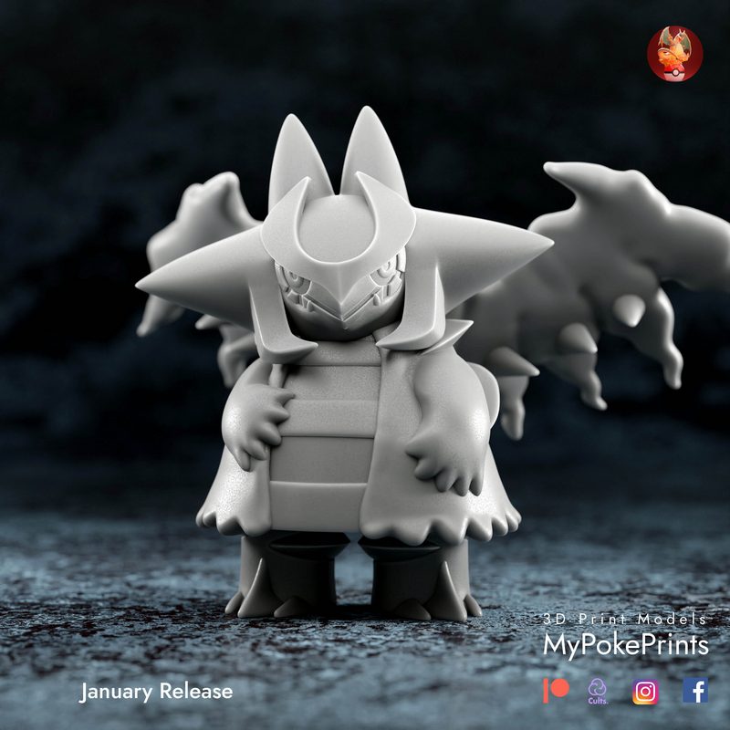 MyPokePrints - 妙喵奇遇 - 妙喵x巨石奇美拉 3D打印模型|MyPokePrints – Munchatina – Munchlax x Giratina – 3D Print Model