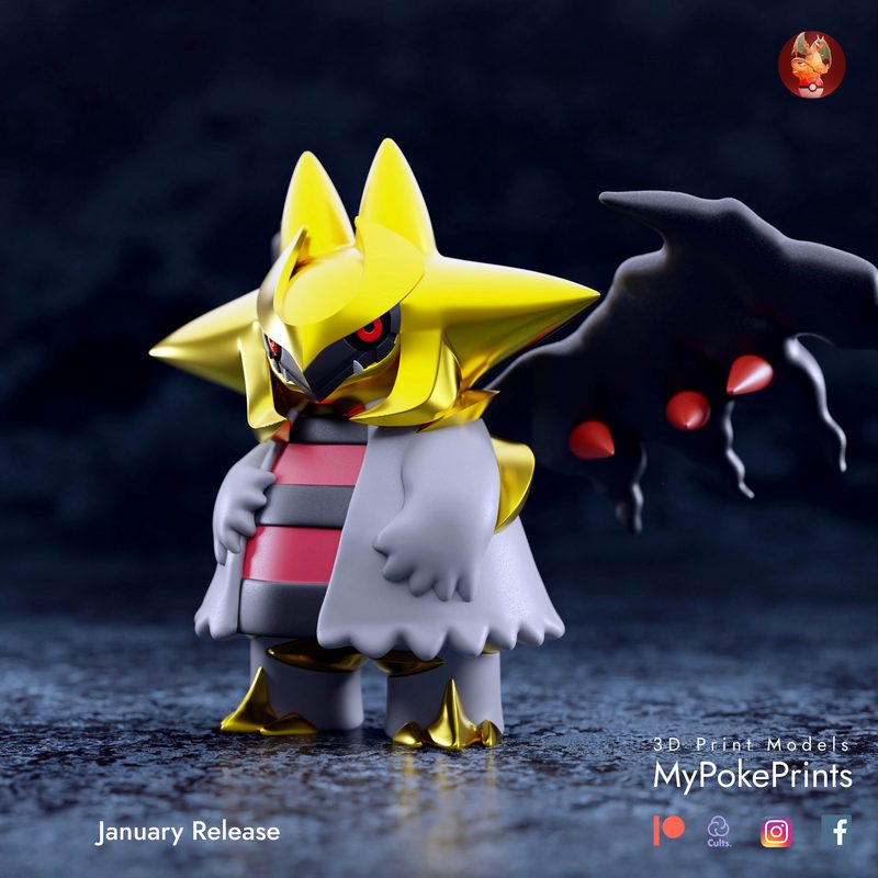 MyPokePrints - 妙喵奇遇 - 妙喵x巨石奇美拉 3D打印模型|MyPokePrints – Munchatina – Munchlax x Giratina – 3D Print Model