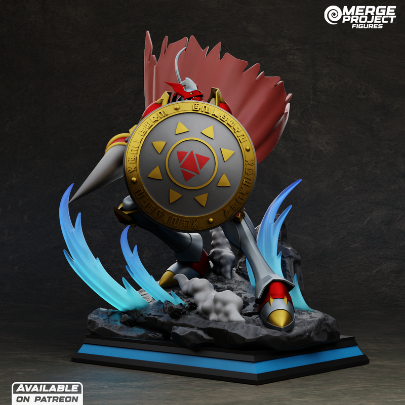 融合项目模型 -《数码宝贝》- 高昂兽 - 3D打印版|Merge Project Figures – Digimon – Gallantmon – 3D Print Model
