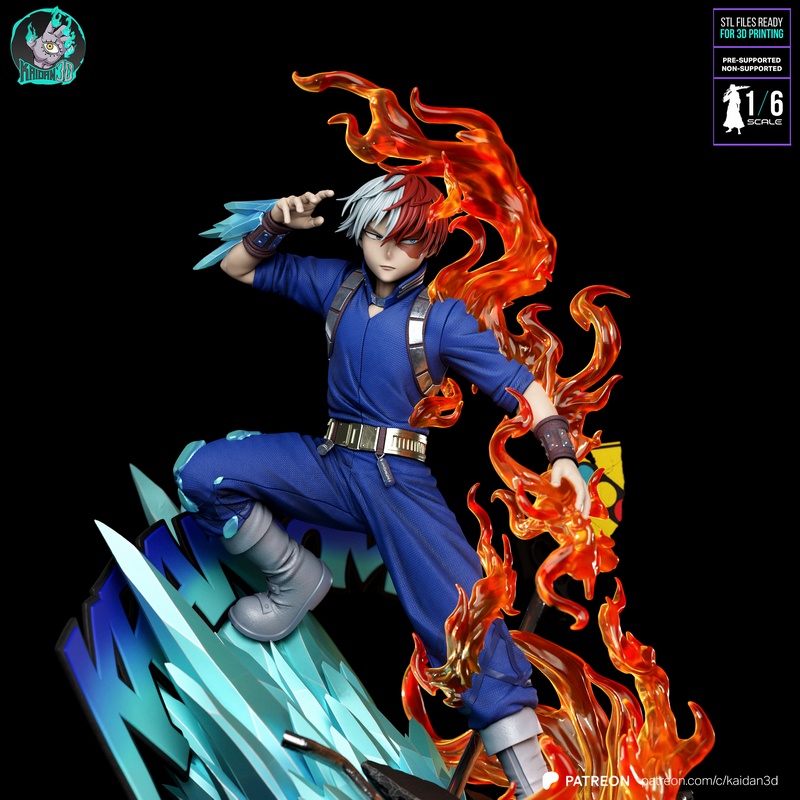 三围打印模型：我的英雄学院·冻土之子|Kaidan – Shoto Todoroki – Boku No Hero Academia – 3D Print Model