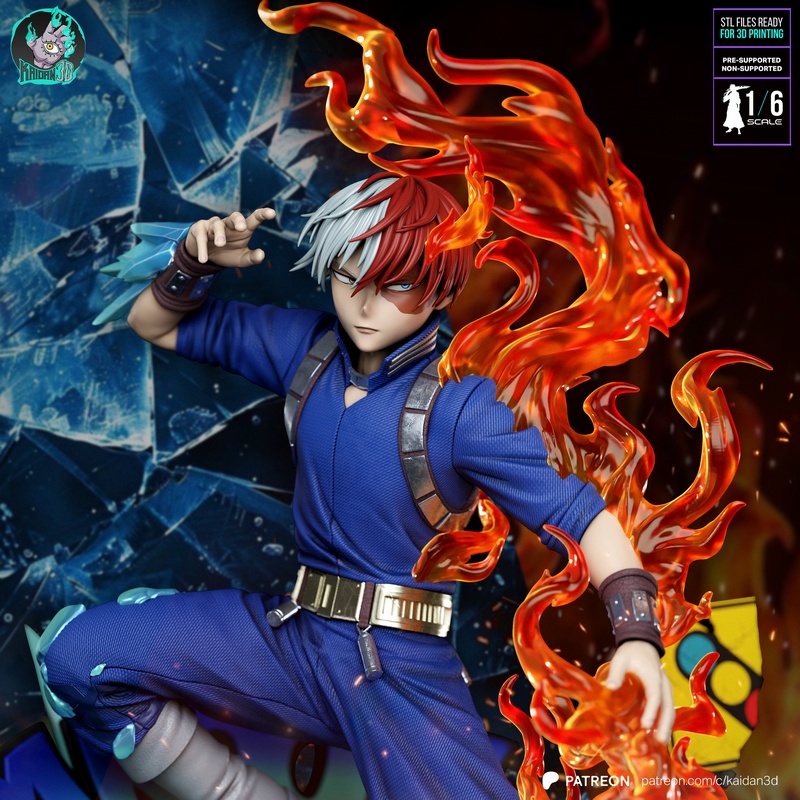 三围打印模型：我的英雄学院·冻土之子|Kaidan – Shoto Todoroki – Boku No Hero Academia – 3D Print Model