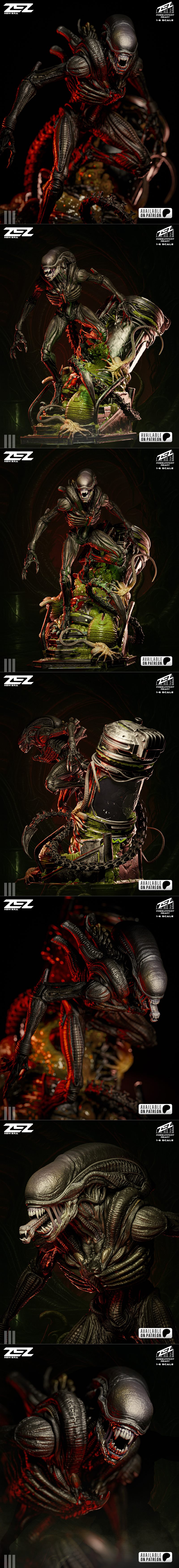 ZEZ工作室出品：异形主题3D打印模型|ZEZ Studio – Xenomorph – Alien – 3D Print Model STL
