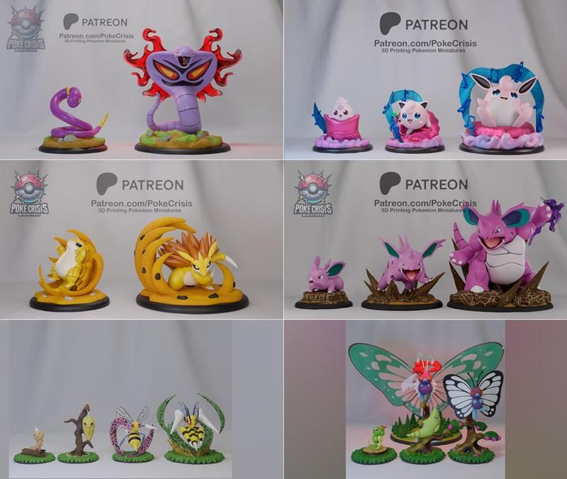 Poké Crisis 10-13-14-15角色3D打印模型集|Poke Crisis Miniatures – Pack 10-13-14-15 – 3D Print Model STL