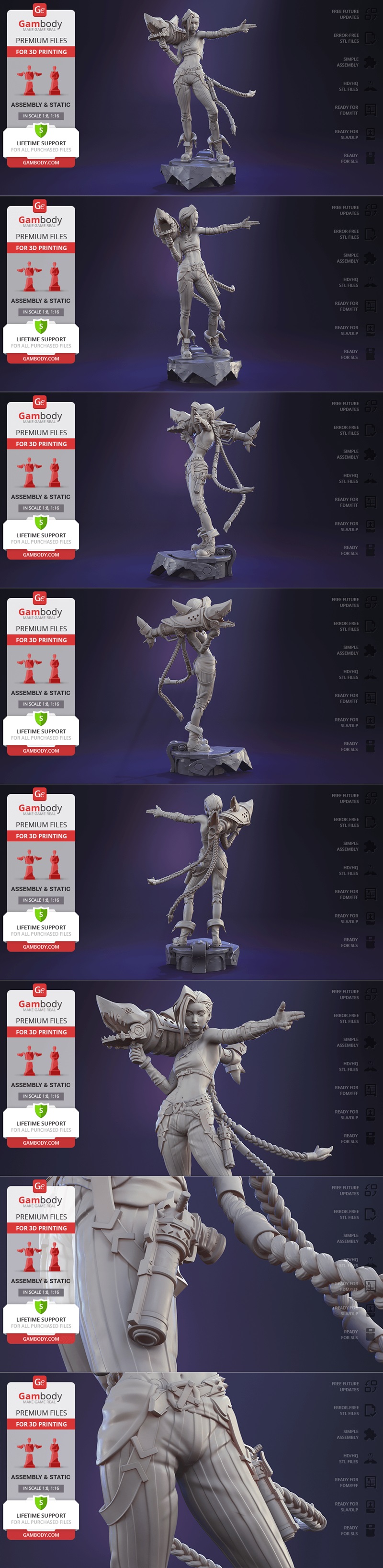 Gambody - 金克斯 - 3D打印模型|Gambody – Jinx – 3D Print Model STL