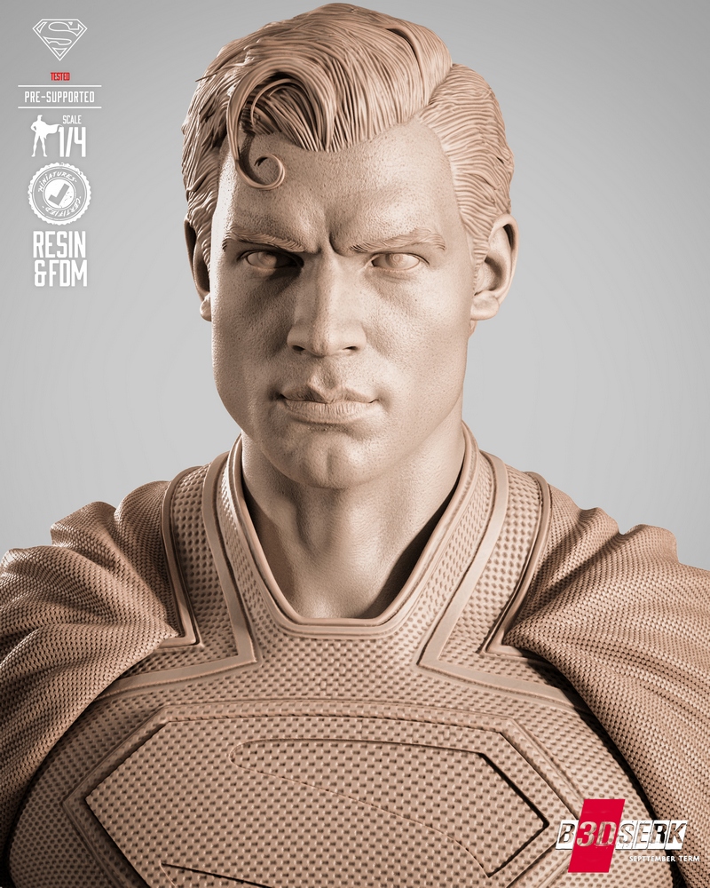 B3DSERK – 金刚狼 3D打印雕塑模型|B3DSERK – James Gunn Superman Portrait Bust – 3D Print Model