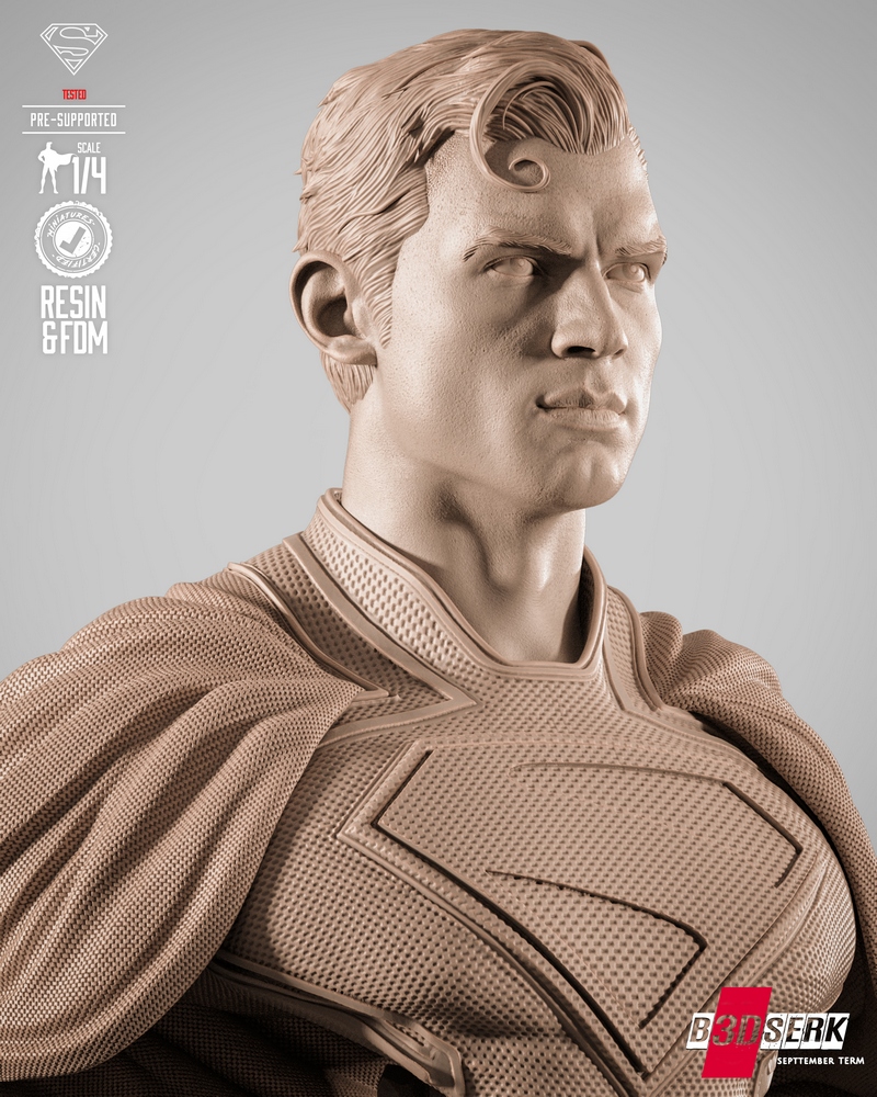 B3DSERK – 金刚狼 3D打印雕塑模型|B3DSERK – James Gunn Superman Portrait Bust – 3D Print Model