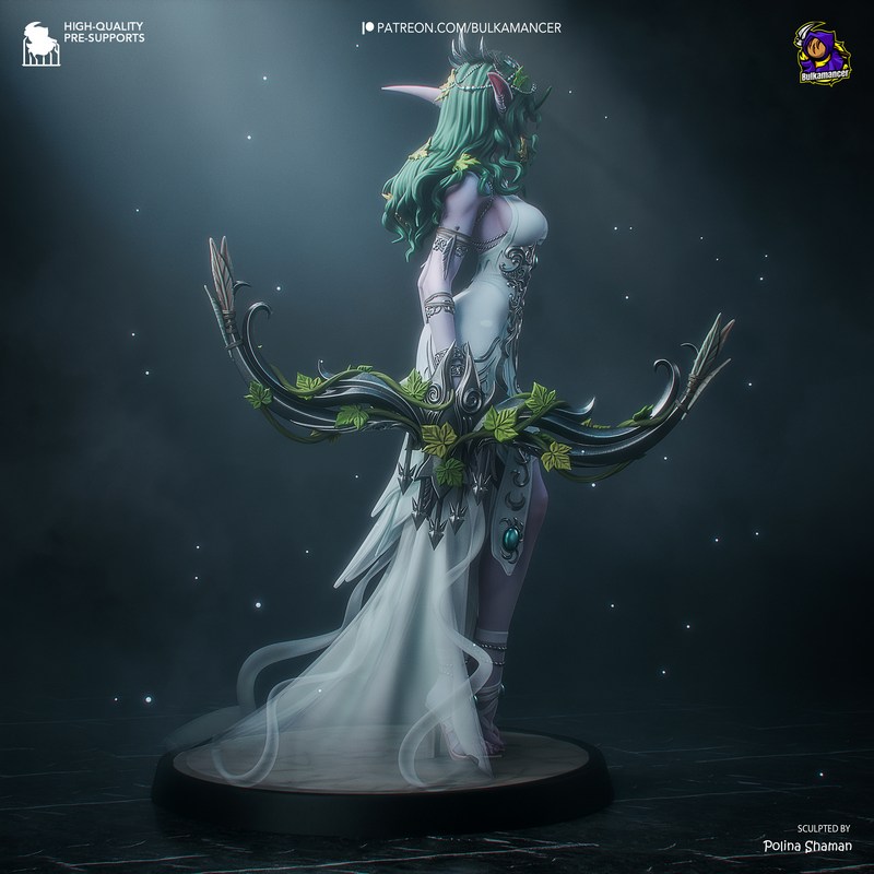 Bulkamancer打造的《泰兰德·语风》3D打印模型|Bulkamancer Sculpts – Tyrande Whisperwind – 3D Print Model