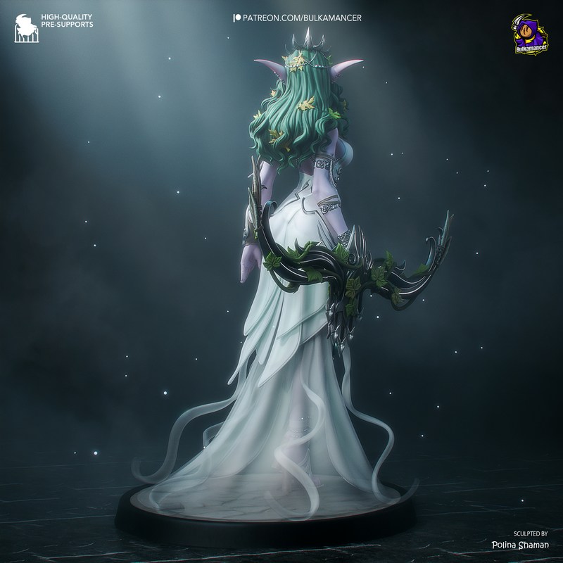 Bulkamancer打造的《泰兰德·语风》3D打印模型|Bulkamancer Sculpts – Tyrande Whisperwind – 3D Print Model