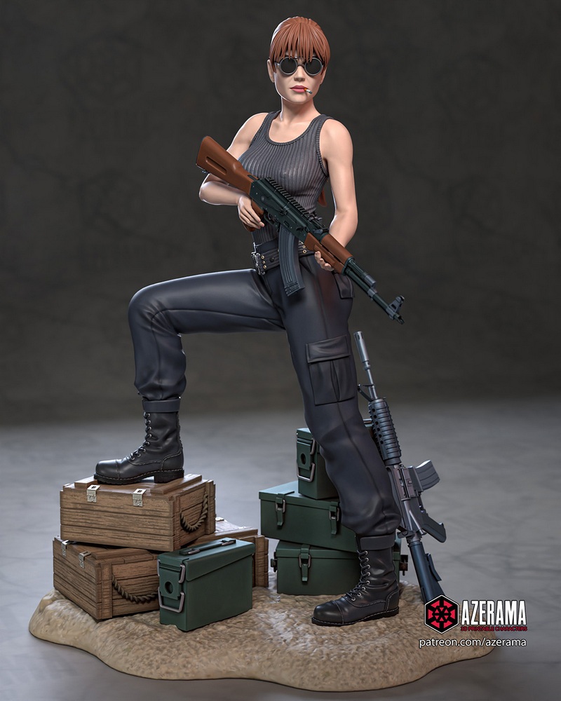 Azerama - 3D打印模型 - 《终结者》萨拉·康纳|Azerama – Sarah Connor – 3D Print Model