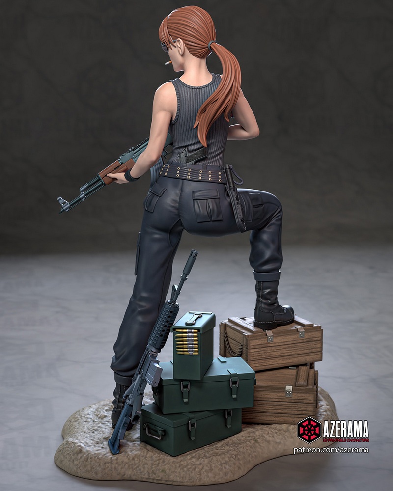 Azerama - 3D打印模型 - 《终结者》萨拉·康纳|Azerama – Sarah Connor – 3D Print Model