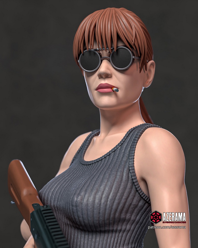 Azerama - 3D打印模型 - 《终结者》萨拉·康纳|Azerama – Sarah Connor – 3D Print Model