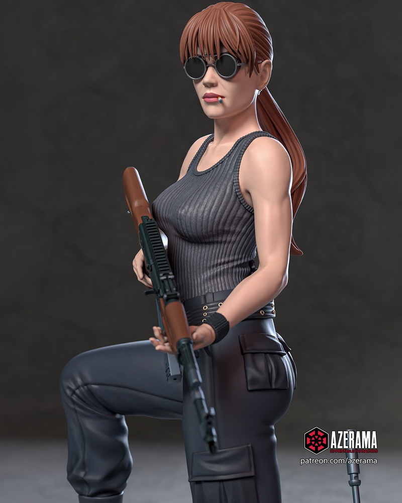 Azerama - 3D打印模型 - 《终结者》萨拉·康纳|Azerama – Sarah Connor – 3D Print Model