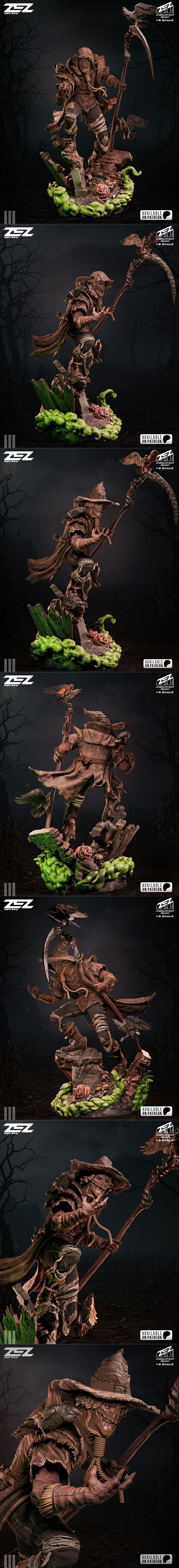 ZEZ工作室 scarecrow雕像 3D打印模型|ZEZ Studio – Scarecrow Statue and Bust – 3D Print Model STL