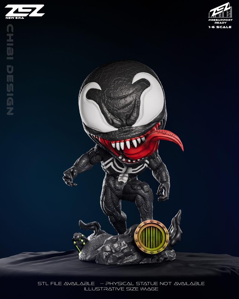 ZEZ工作室 Venom小熊3D打印模型|ZEZ Studio – Venom Chibi – 3D Print Model STL