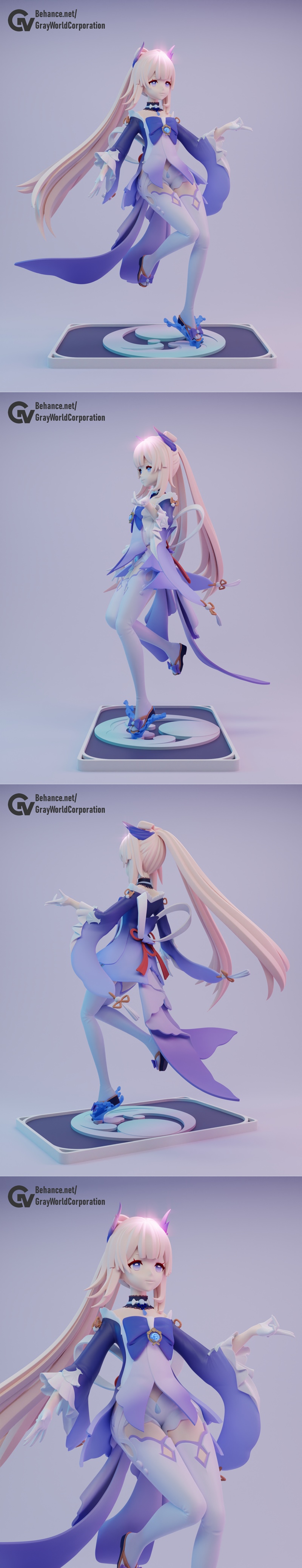 灰世科技 - 墨影 - 三民模型|Gray World Corp – Sangonomiya Kokomi. Genshin Impact – 3D Print Model STL