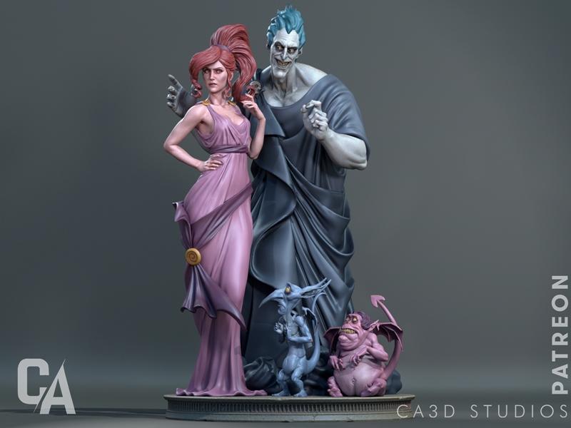 CA 3D Studios - 希腊神话赫尔墨斯与梅格拉模型 3D打印版|CA 3D Studios – Hades and Megara Hercules – 3D Print Model STL