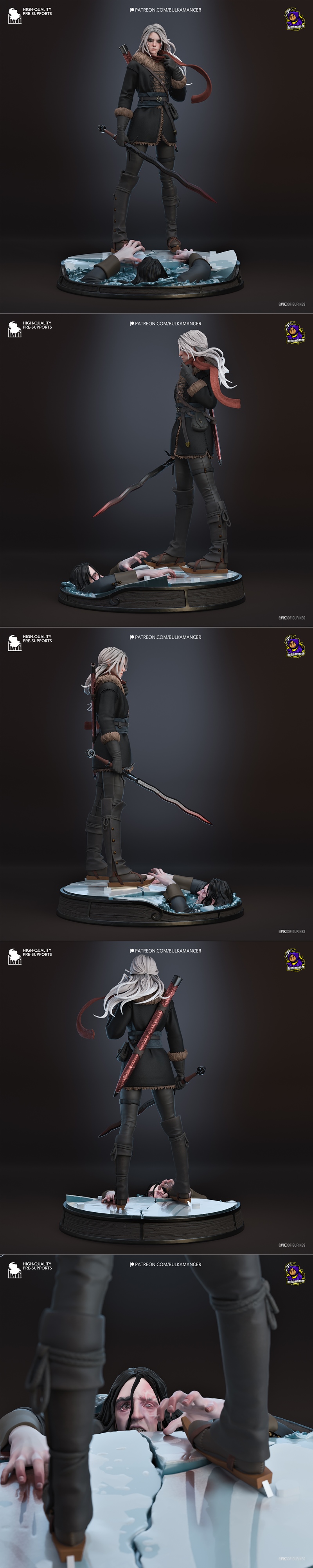 Bulkamancer打造的《巫师》角色Ciri 3D打印模型|Bulkamancer Sculpts – Ciri – The Witcher – 3D Print Model STL