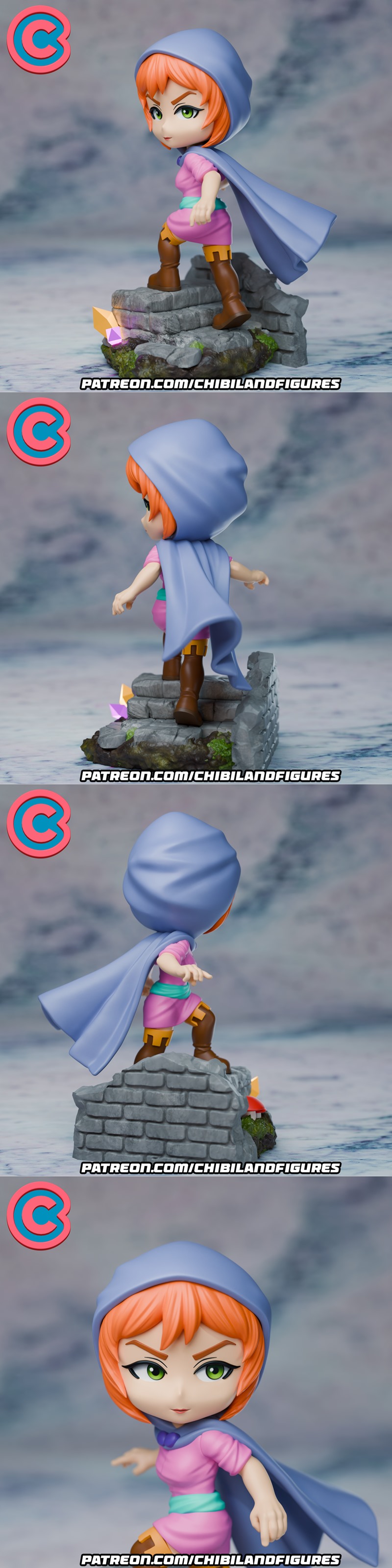 Chibi风格3D打印模型：Sheila角色造型|Chibi Land Figures – Sheila – 3D Print Model STL