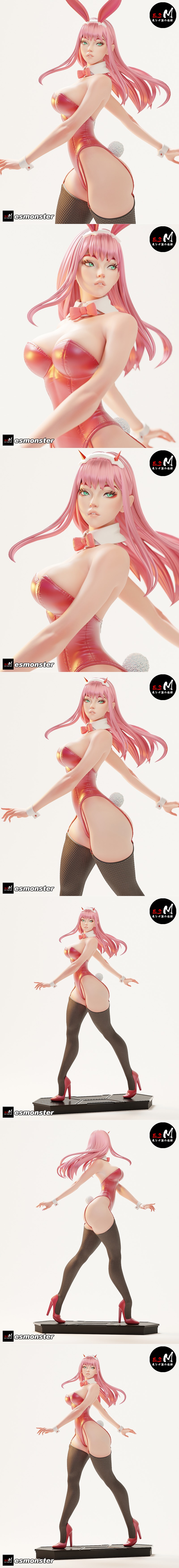 E.S怪物 - 零二兔 - 3D打印模型|E.S Monster – Zero Two Bunny – 3D Print Model STL
