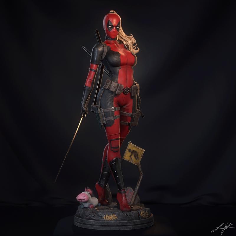 E.S怪物 - 女版死侍 - 3D打印模型|E.S Monster – Lady Deadpool – 3D Print Model STL