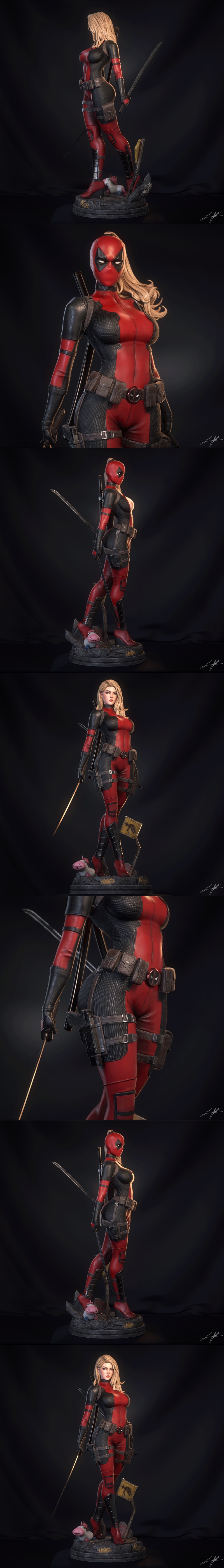 E.S怪物 - 女版死侍 - 3D打印模型|E.S Monster – Lady Deadpool – 3D Print Model STL
