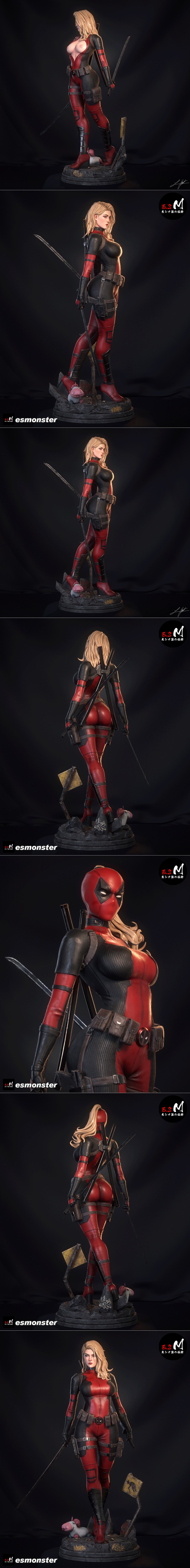 E.S怪物 - 女版死侍 - 3D打印模型|E.S Monster – Lady Deadpool – 3D Print Model STL