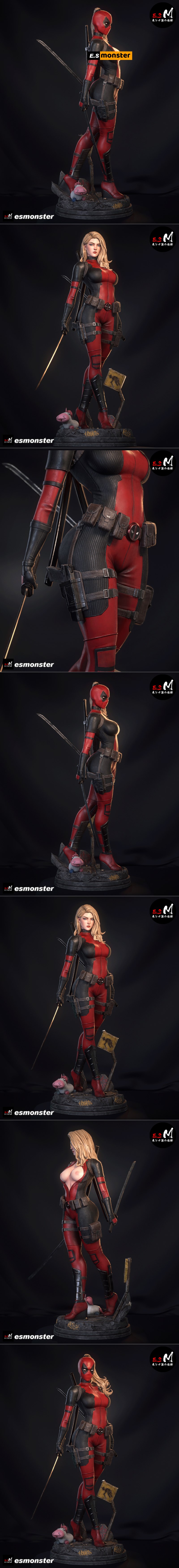 E.S怪物 - 女版死侍 - 3D打印模型|E.S Monster – Lady Deadpool – 3D Print Model STL