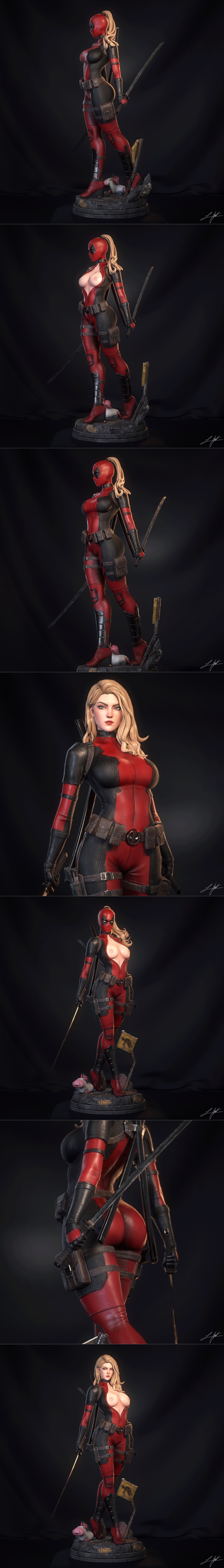 E.S怪物 - 女版死侍 - 3D打印模型|E.S Monster – Lady Deadpool – 3D Print Model STL