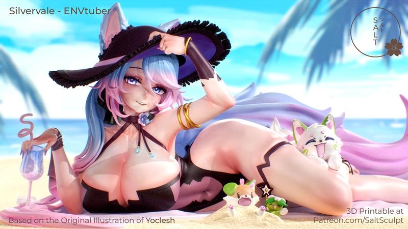 银焰之境·盐雕角色3D打印模型|Saltsculpt – Silvervale – En Vtuber – 3D Print Model STL