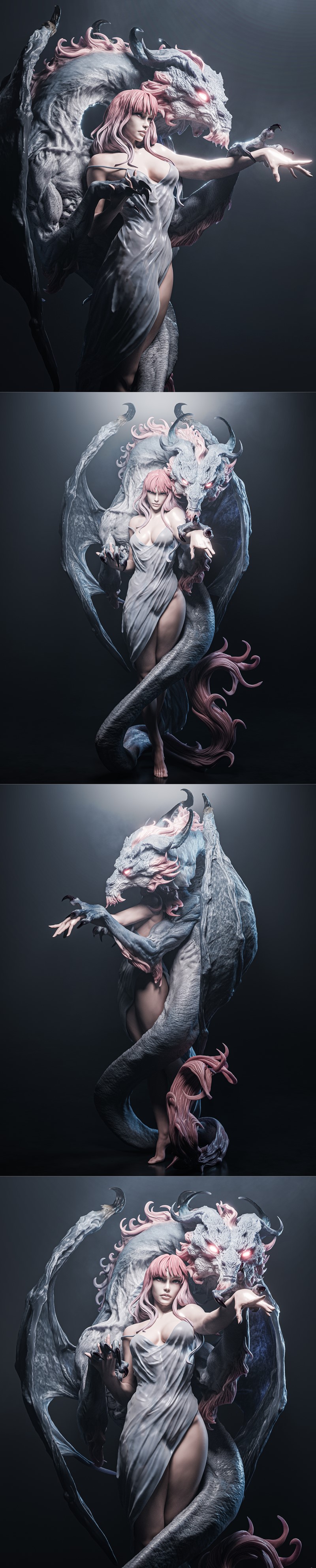 CA 3D工作室龙女孩3D打印模型|CA 3D Studios – Dragon Girl – 3D Print Model STL