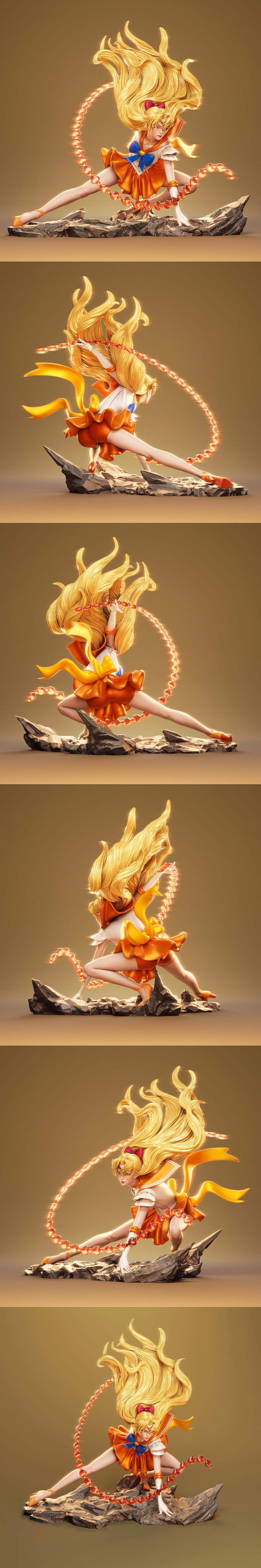 CA 3D Studios - 《魔法少女小圆》鸣海美奈子 3D打印模型|CA 3D Studios – Minako Aino – 3D Print Model STL