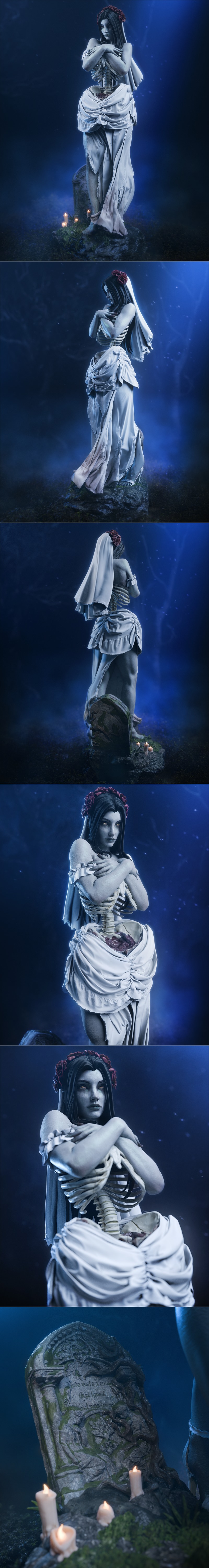 CA 3D Studios - 亡灵新娘 - 3D打印模型|CA 3D Studios – Undead Bride – 3D Print Model STL