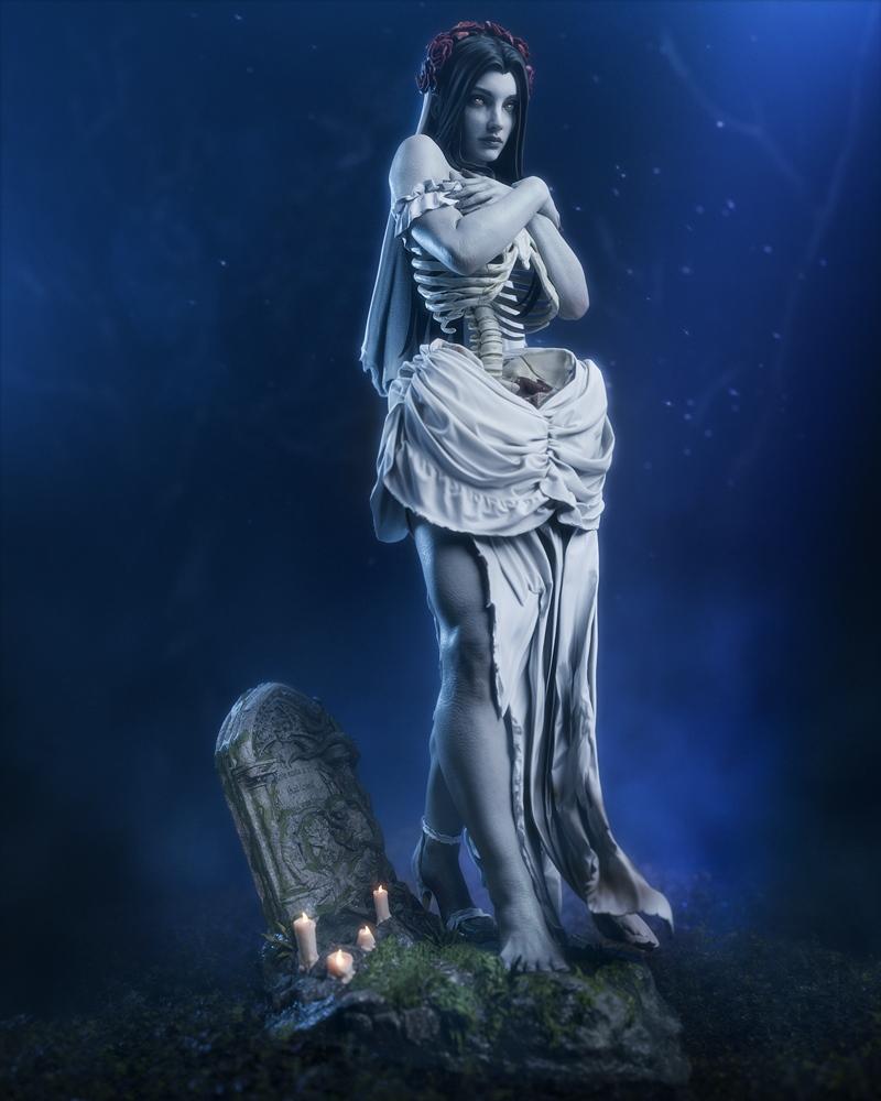 CA 3D Studios - 亡灵新娘 - 3D打印模型|CA 3D Studios – Undead Bride – 3D Print Model STL