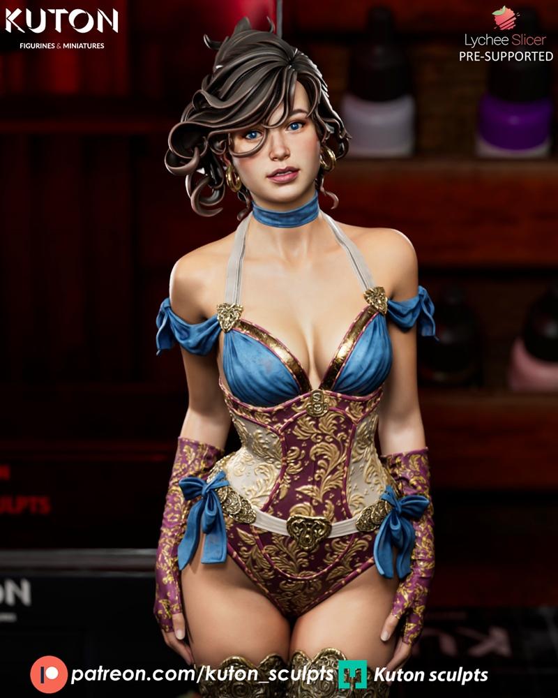 Kuton 3D打印蕾丝女士玩偶模型|Kuton Figurines – Lady Lace – 3D Print Model STL