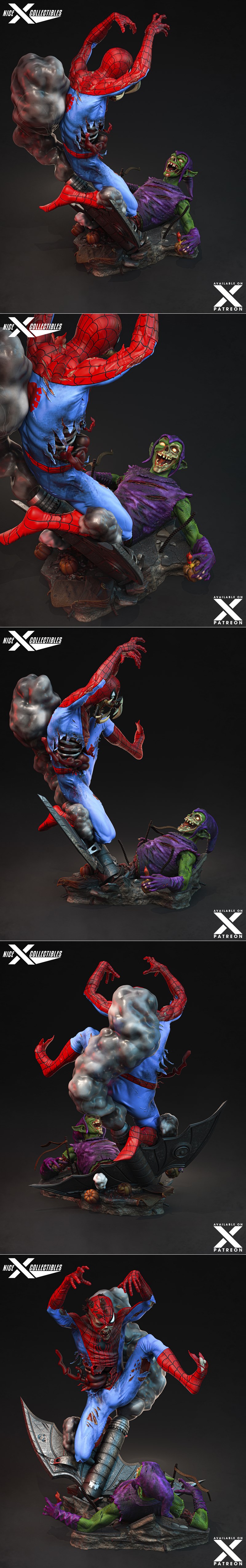 Nice X Collectibles - 3D打印僵尸蜘蛛侠模型|Nice X Collectibles – Zombie Spiderman – 3D Print Model STL