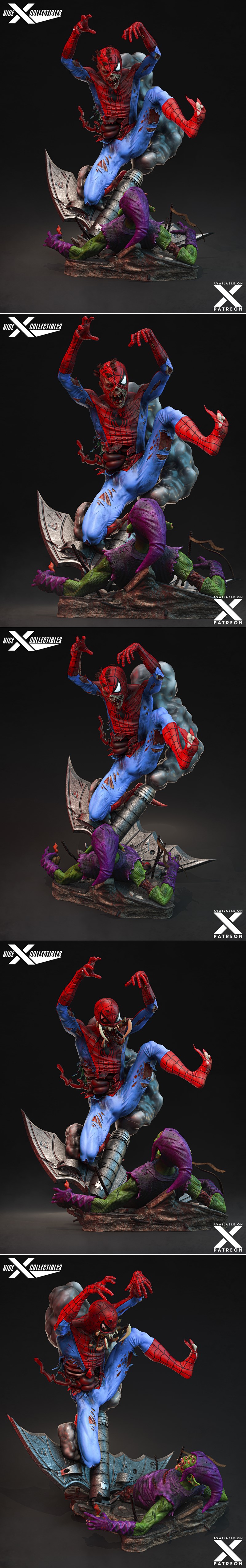 Nice X Collectibles - 3D打印僵尸蜘蛛侠模型|Nice X Collectibles – Zombie Spiderman – 3D Print Model STL