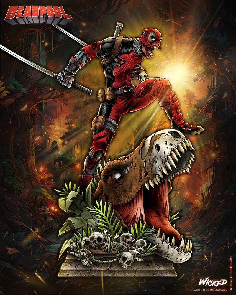 死侍僵尸雕塑 3D打印模型 STL|Wicked – Deadpool Zombie Sculpture – 3D Print Model STL