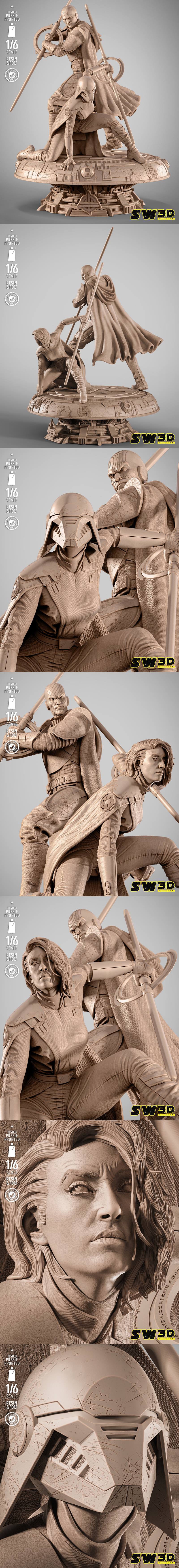 SW3D - 《恶魔人》格兰·昆西托与第二位姐妹 3D打印模型|SW3D – Gran Inquisitor and Second Sister Diorama – 3D Print Model STL