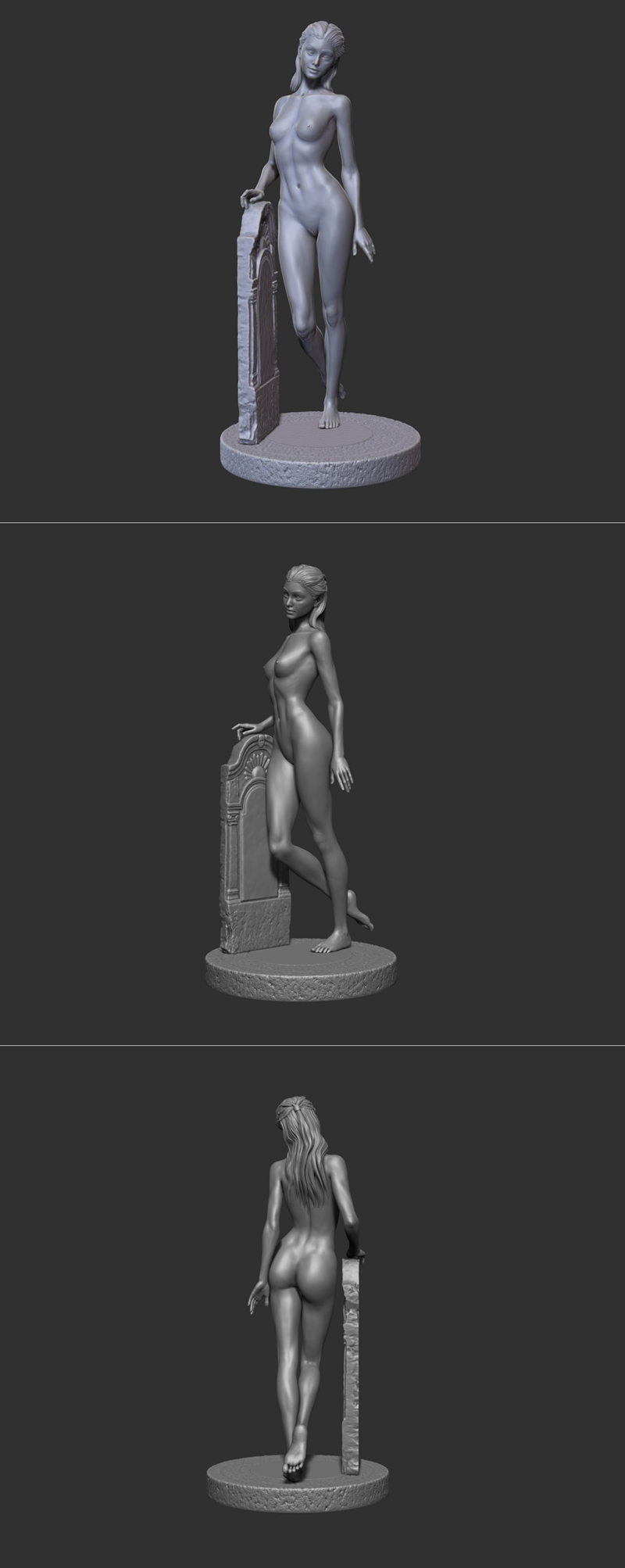 岩石旁的少女 - 3D打印模型|The girl by the rock – 3D Print Model STL