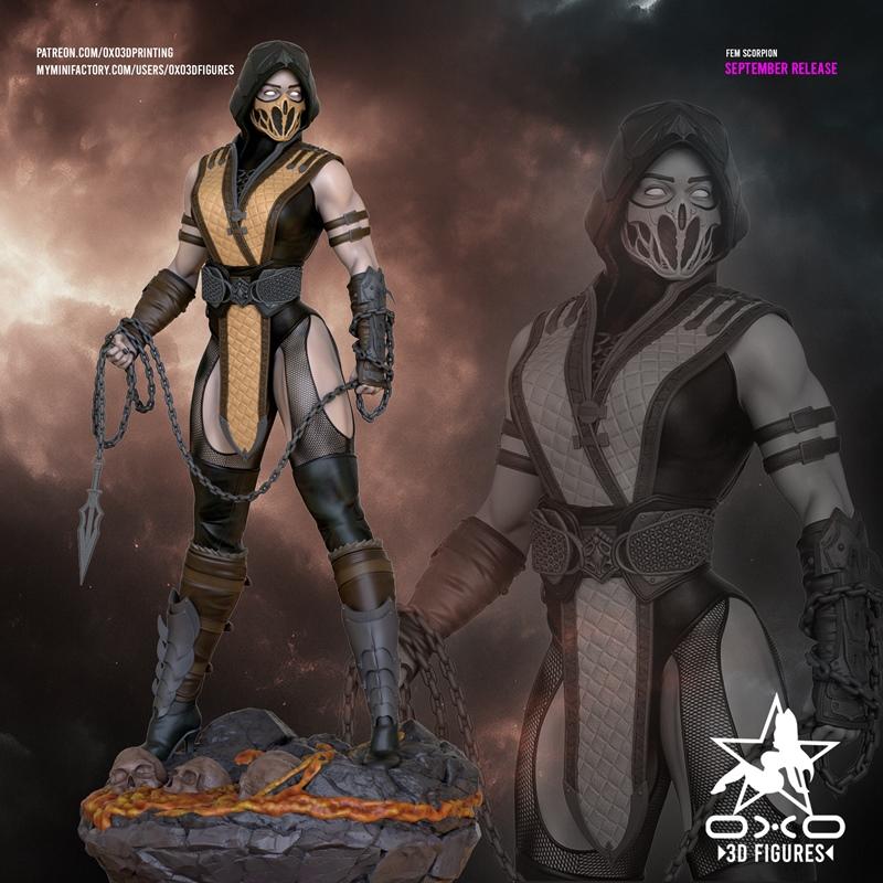 OXO3D 斯科皮昂女战士 3D打印模型|OXO3D Figures – Fem Scorpion – 3D Print Model STL